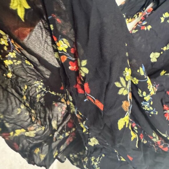 Anthropologie Floral Jamison Ruffles Flowy Blouse Whimsy Goth Tunic Top Boho M - Picture 4 of 16